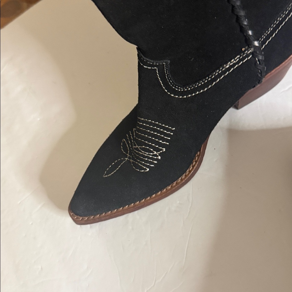 Patricia Nash Bergamo Black Western suede Heeled Boots - Picture 2 of 11